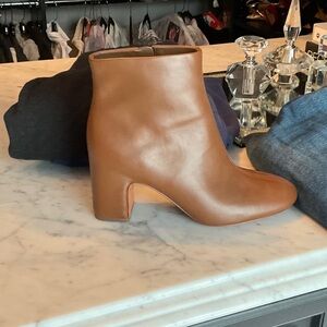 Vince Tan Leather Ankle Boots